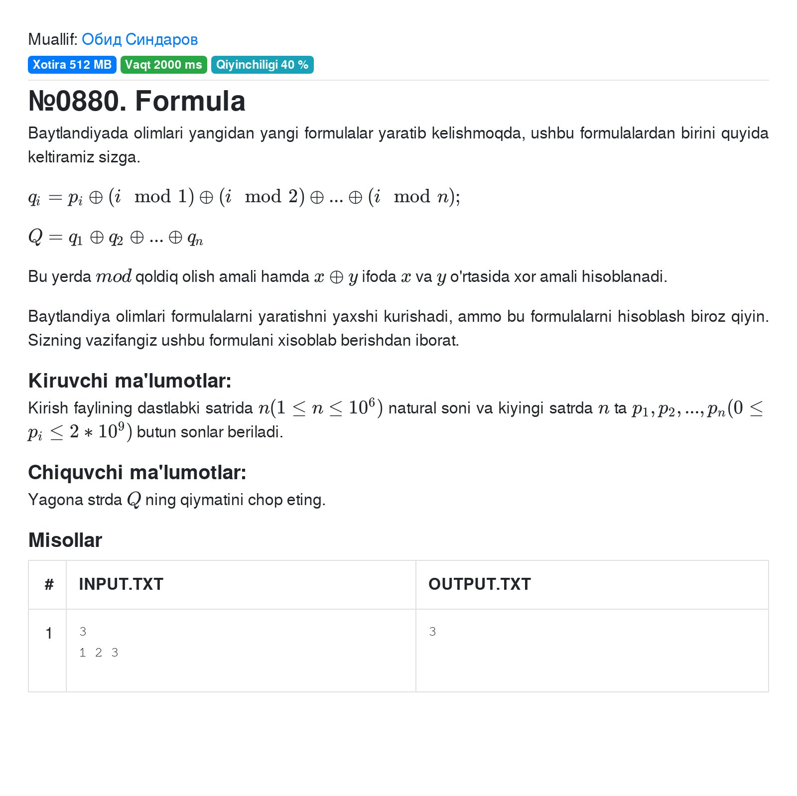 Formula - PIIMA